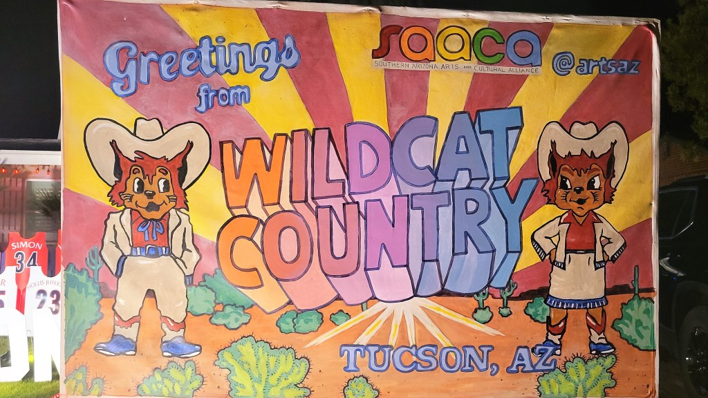 Winterhaven Festival of Lights. Holiday season. Christmas lights. Wildcat Country sign,